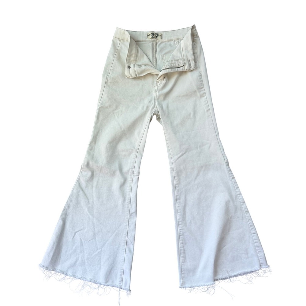 Free People We The Free Just Float On White High Rise Flare‎ Jeans Size 27